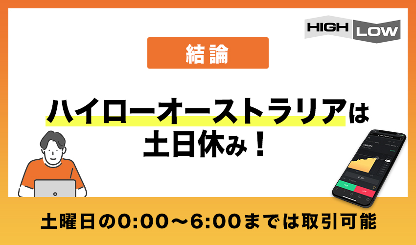 結論：ハイローオーストラリアは土日休み！